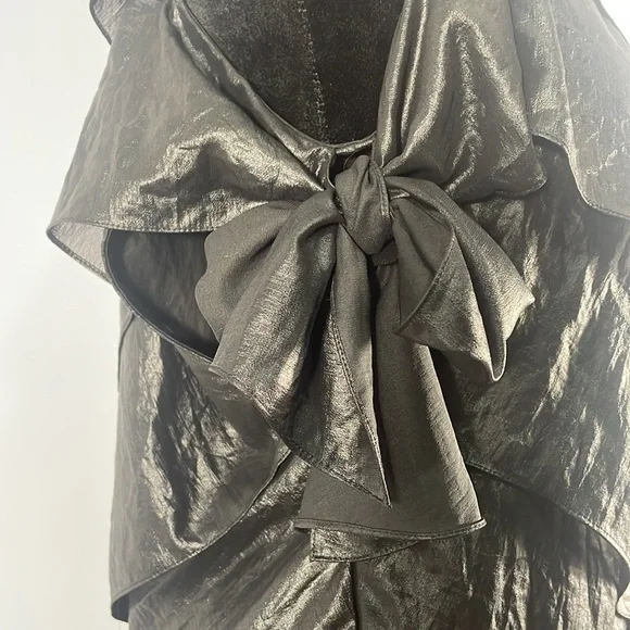 BCBG Maxazaria XS Black One Shoulder, tiered, 6 tier ruffle dress - Picture 9 of 10